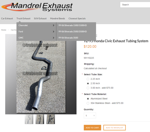 Okay just ordered a full 2.5in mandrel bent piping kit.