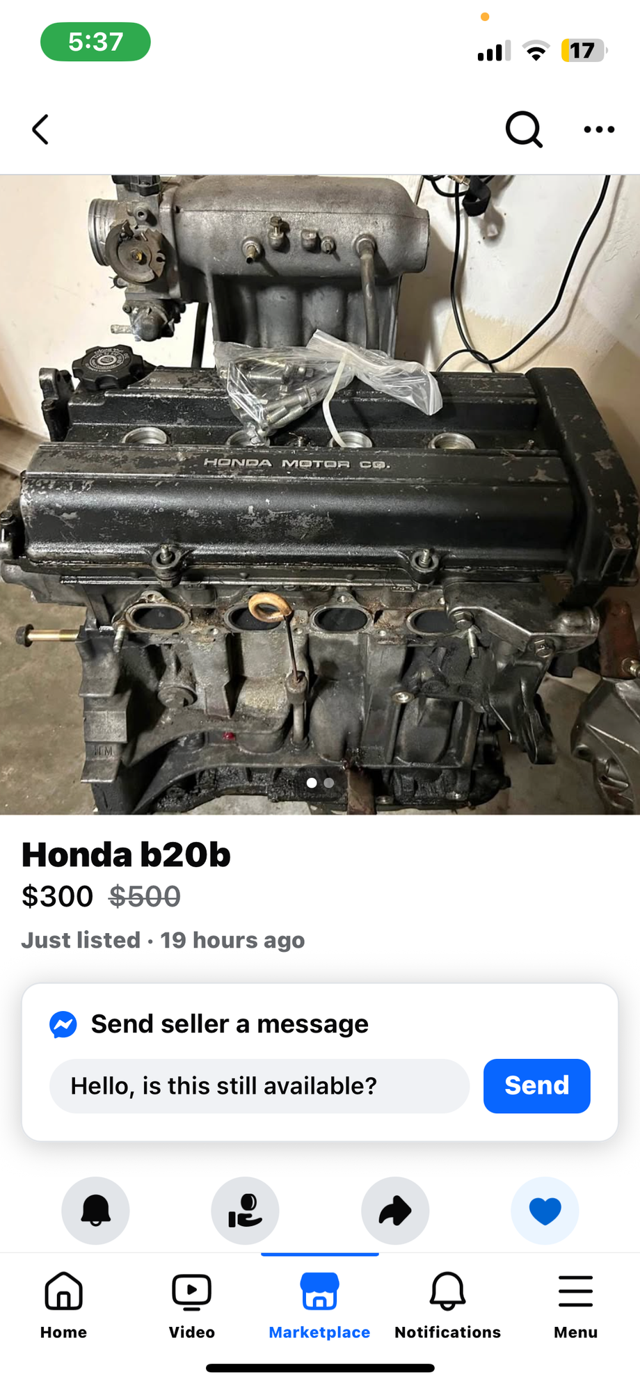 This is the engine I�m buying for $150