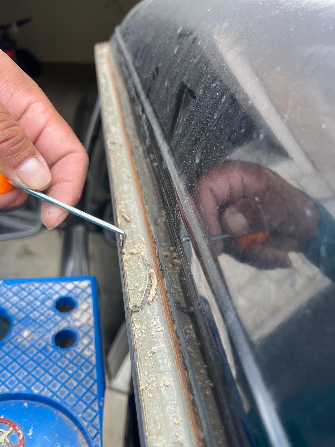 Then afterwards I went over the finer parts with a pick. Wasn�t much work to do for those of you thinking about doing it. I still haven�t gotten to the part of resealing it. 