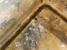 Glitter bomb in the drain pan.
