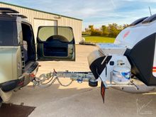 the tower allows for the defenders cargo door to fully open!