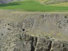 Our fearless leader Andy hamming it up, pretty close to a sheer drop all around him.  Lot of room up top though.