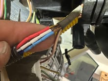 3 wires cut from rotary coupling connector (Yellow/ w Black stripe, Green/ w Orange stripe, Brown (mauve)/ w Black stripe, and 3 new wires ran directly to CC Actuator
