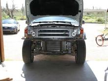 Bumper started, I chose to design on the fly. I dont know how it will look when done. So far it looks to big without a lift.