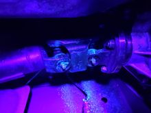 Black light on front driveshaft...gotta a bit of spatter!