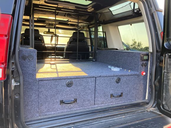 Cargo cage installed. Filler panel on the right has holes drilled for cabin vent to the outside. (Loose in this pic to access wire runs. 