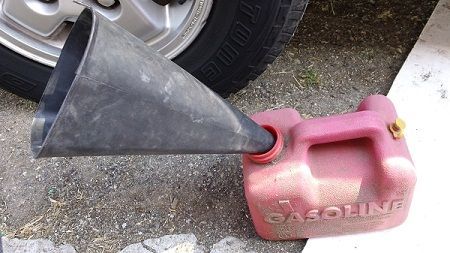 Use Funnel and Container to capture fuel leakage