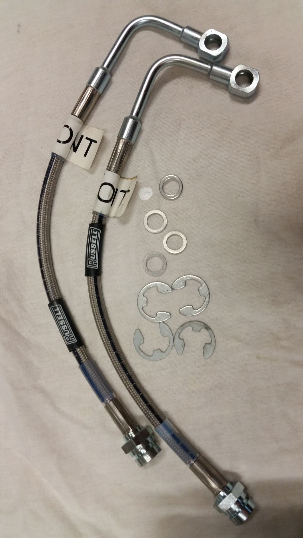 Russell braided stainless steel front brakes lines 19982002 Camaro SS