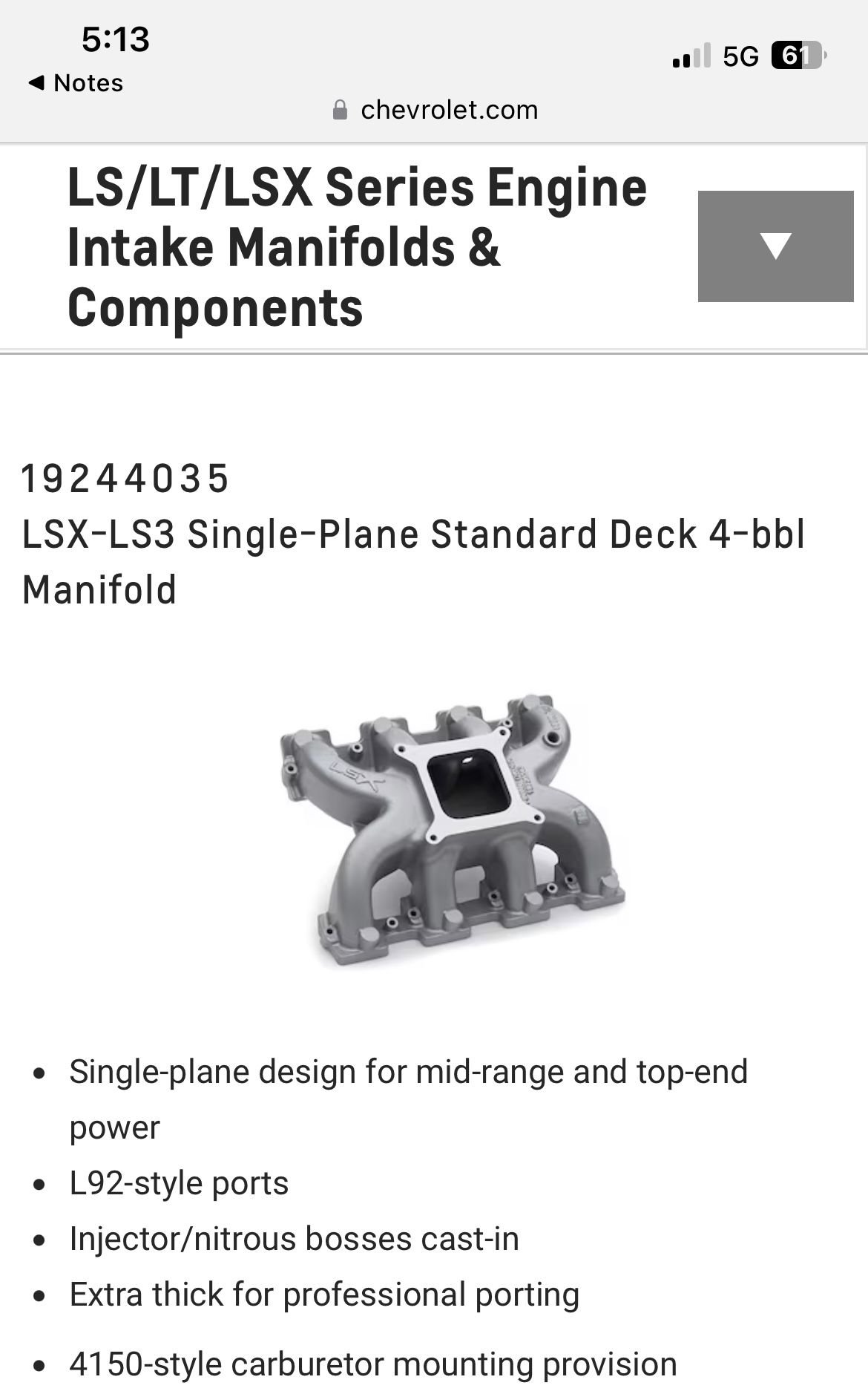 Engine - Intake/Fuel - 19244035 LSX-LS3 Single-Plane Standard Deck 4-bbl Manifold - New - All Years Chevrolet All Models - Allen Park, MI 48101, United States
