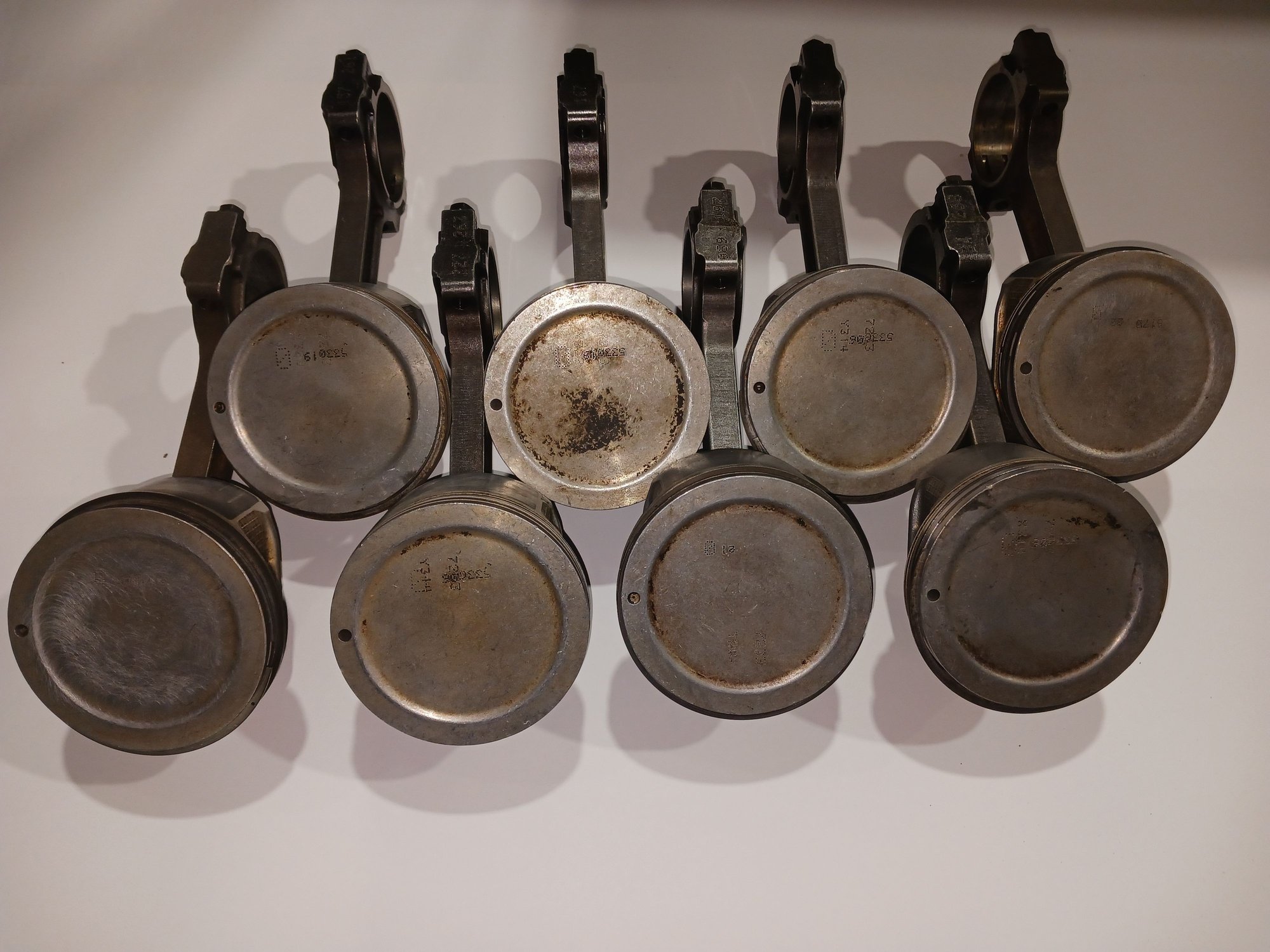 Engine - Internals - Ls1 ls2 pistons & rods 4.8 5.3 flat top, dished sets of 8 6.0 - Used - Westland, MI 48185, United States