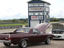 The El Camino between laps at Gingerman Raceway