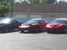 l-r: 85 camaro w/327 700r              97 formula ws6 w/different hood after repaired, white int automatic               2000 ws6 trans am black int 6spd