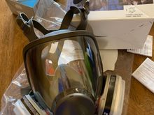 I used this full face 3M face mask respirator. I can’t rave enough at how awesome it was. It fit perfect and I never once smelled any of the paint fumes because it seals so much better than a standard half face respirator.