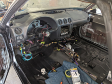 The interior is basically wired.  The only pieces left to integrate are the  Wipers with the later model stalk mounted switch, the brake pedal TCC stuff, and the cruise control wires from the stalk.  