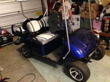 so while the camaro was at his shop all there stuff was at my dads body shop and i did all the body work and paint work on both the golf cart and the jr dragster. He put cage in and i fixed him up with some paint good trade off I thought.