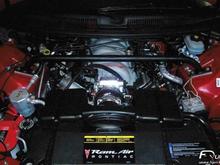 Engine bay after top-end build.  Currently producing 407 RWHP.