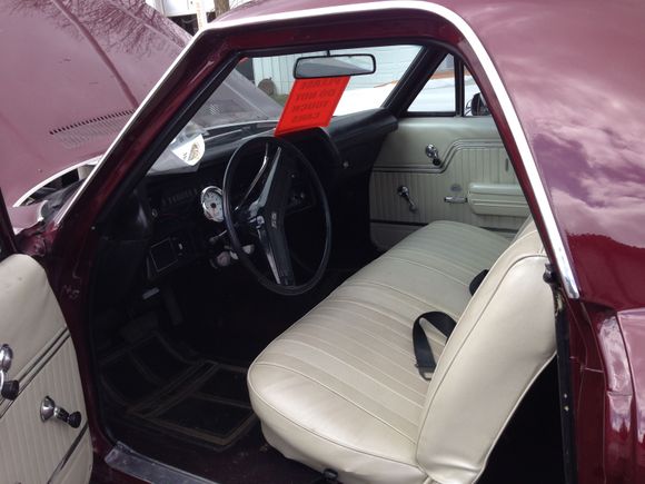 White bench seats & column shifter as purchased April 2014