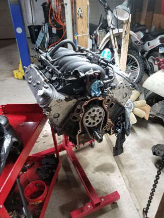 Motor is getting there, spent time learning to degree my cam, which was spot on! And some initial confusion checking my pushrods. Ended up being just fine with the 7.4's. getting ready to figure my oil return drain on the pan in this spot