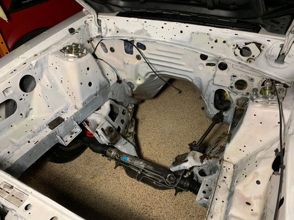 I'm starting to do some underhood clean up in preparation for future paint before the crate engine goes in.