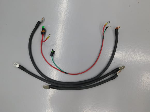 1-gauge battery cables, quick disconnect harness for the starter with the fusible link removed and a fuse added