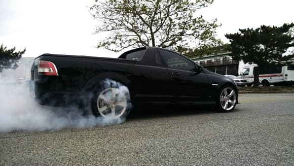 Our Holden Ute on its first ever burnout
