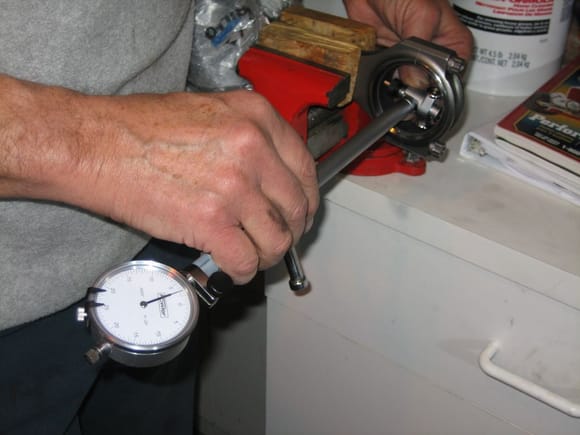 Measuring rod bearing diameter to determine final clearance...