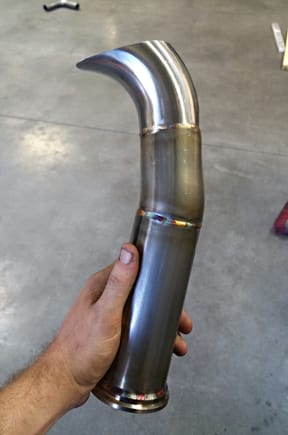 Dump tube all welded up and the tip all polished and blingin!