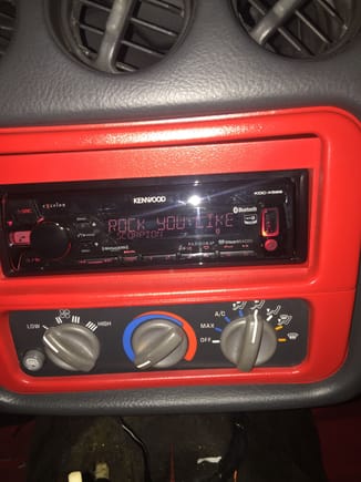 Head unit installed with my color matched bezel.
