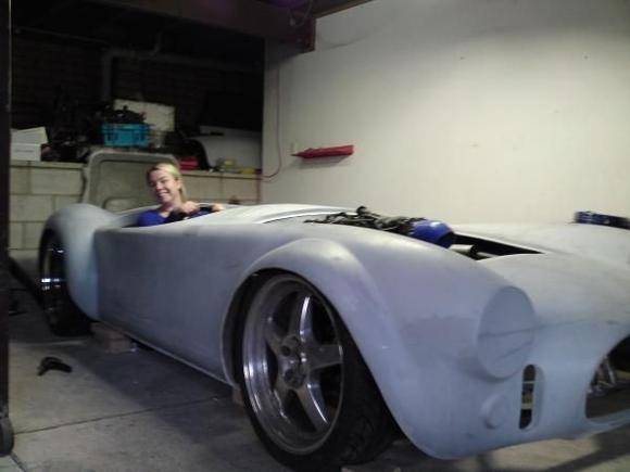 Don't be alarmed guys!!
She was only allowed behind the wheel cause it isn't going yet!