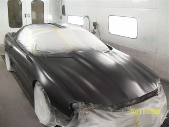 15 Camaro Front Body in Booth with Base Coat