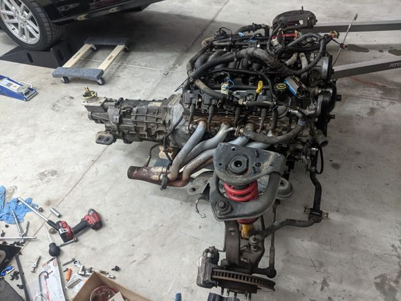 Engine and trans are out!