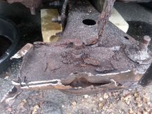 All thats left is the crossmember bolts. Rotted on solid. Vice grips just spin.
