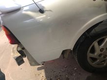 Quarter panel rusted so use a grand Cherokees door to wheld together