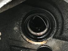My old seal with spring detached like yours. Upon purchasing a new seal, you can see that the spring is part of the seal on the back side. New seal= new spring. Go ahead toss the old spring and change the seal.