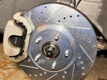 Slotted/drilled rotor/carbon fiber ceramic brake pads