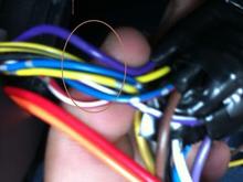 Circled are the old wires from old switch