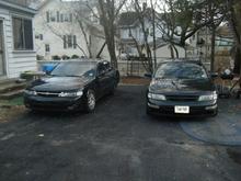 my baby after the crash on the left and just bought a new 97 se max on the right now its time to rip everything out my baby and into to the one on the right