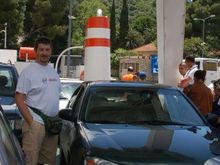 On a ferry in Montenegro.