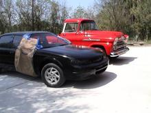 This is the last stage of painting the clear coat before wet sanding. for the truck thats my 1958 chevy Apache.