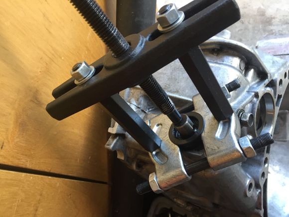 Removing shifter rod seal. It was pretty easy to do.