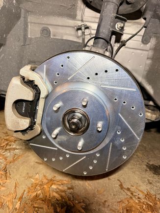 Slotted/drilled rotor/carbon fiber ceramic brake pads