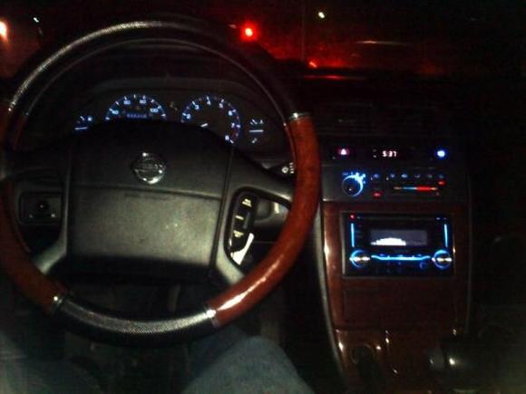 Crappy picture, but you get the idea. Did all the interior leds in blue with my new Kenwood DPX