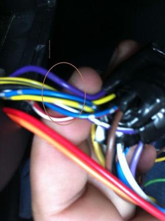 Circled are the old wires from old switch