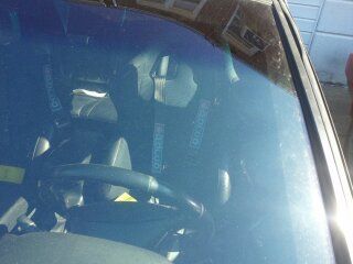 sparco seats and harness. Notice, the new winshield old one was smashed