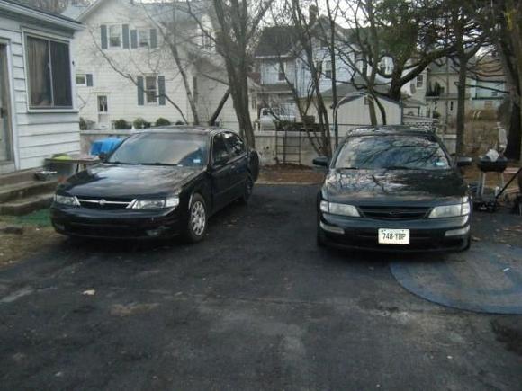 my baby after the crash on the left and just bought a new 97 se max on the right now its time to rip everything out my baby and into to the one on the right