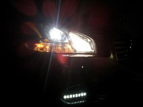 Checking out the newly installed 8-LED DRLs
