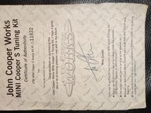 JCW Certificate of Authenticity