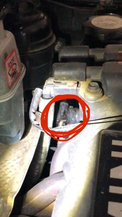 Area where coolant leaks