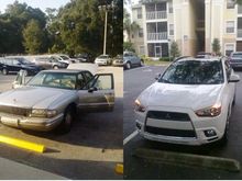 "Old vs. New"
I traded in my Park Avenue with 184K miles for a brand new 2011 Outlander Sport.