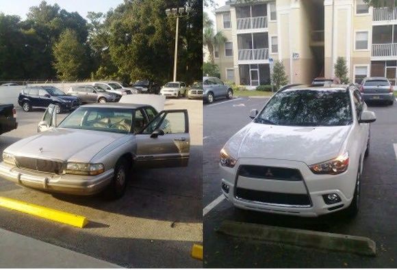 "Old vs. New"
I traded in my Park Avenue with 184K miles for a brand new 2011 Outlander Sport.